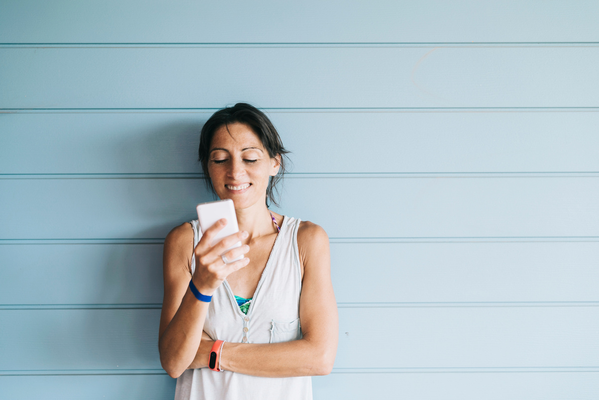 Woman Checking Mobile Phone